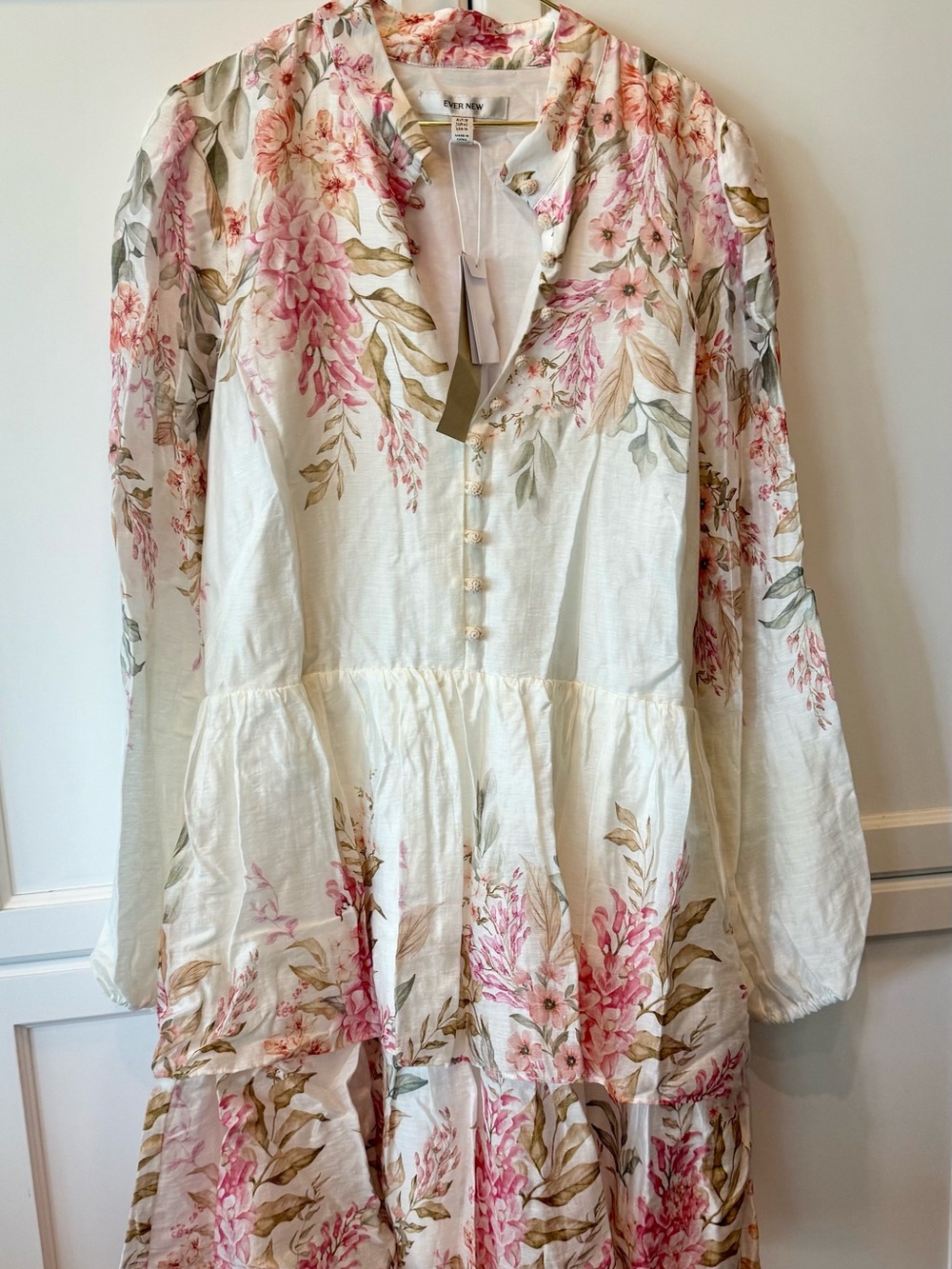 Ever New Conifer Floral Printed Long Sleeve Mini Dress - Pink & Cream - Picture 3 of 7